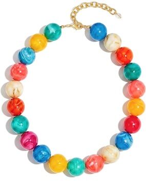 Colorful Marbled Bead Necklace